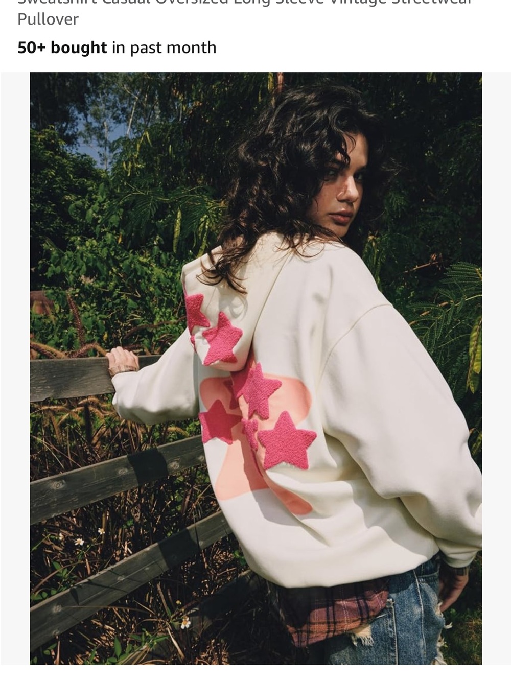 Aelfric Eden Cream Hoodie with Pink Star Accents